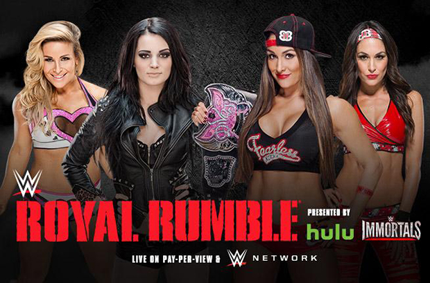 Royal Rumble-Nat + Paige vs Bellas